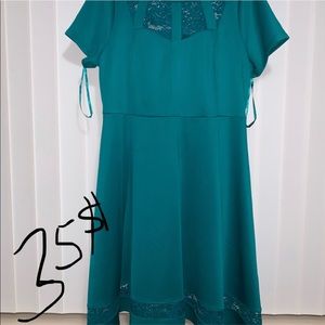 Turquoise formal plus size dress